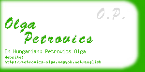 olga petrovics business card